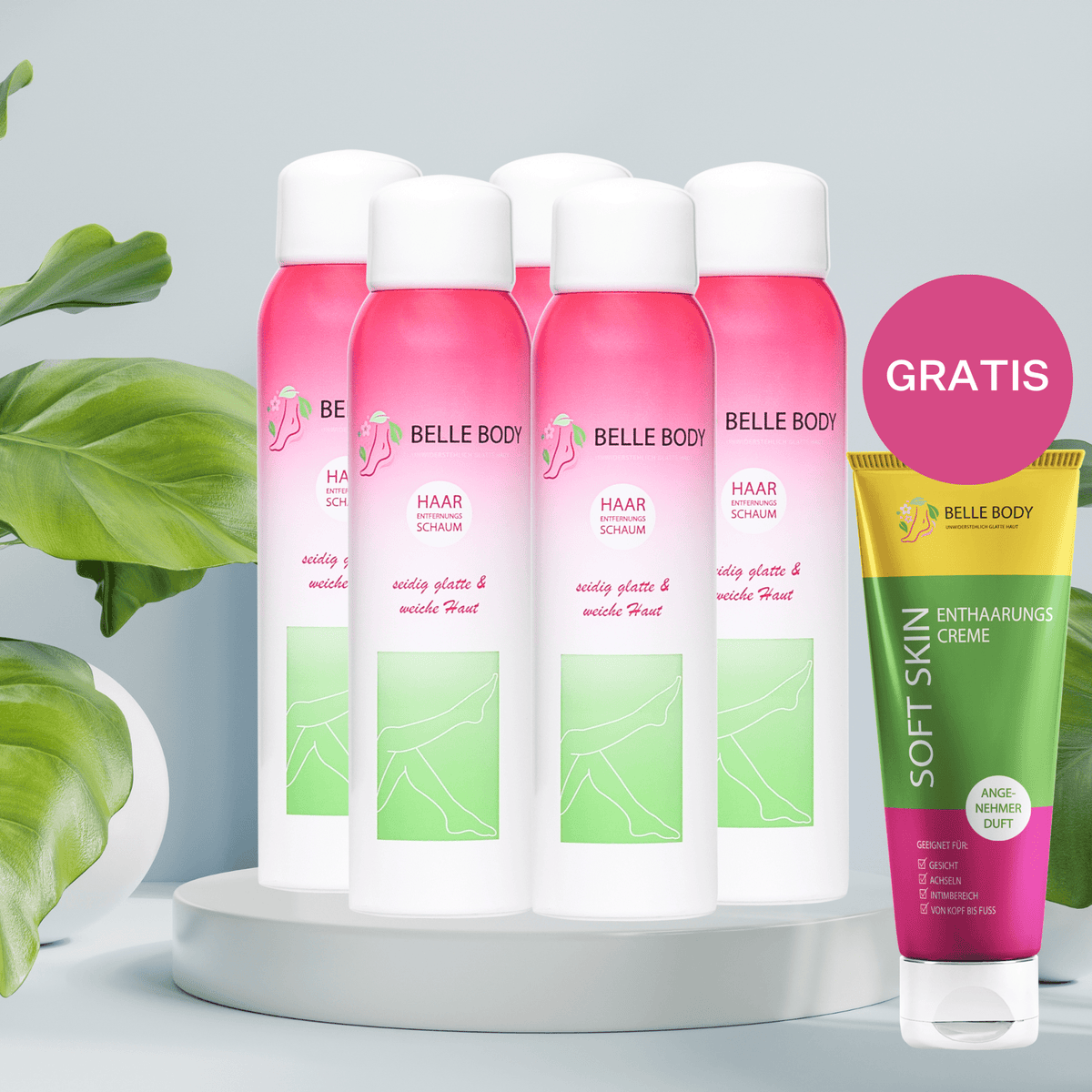 5x Depilación Belle Body incl. crema depilatoria gratis