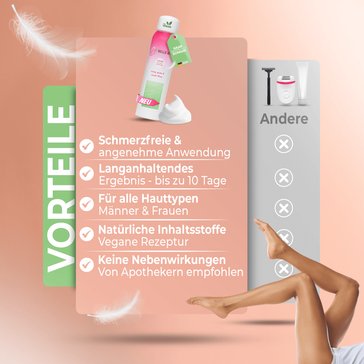 Belle Body Haarentfernungsschaum Damenbart